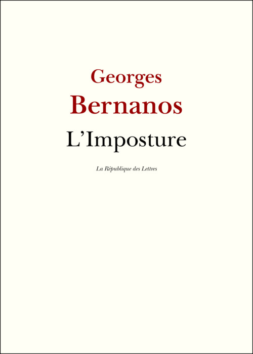 ebook cover of L'Imposture, by Georges Bernanos