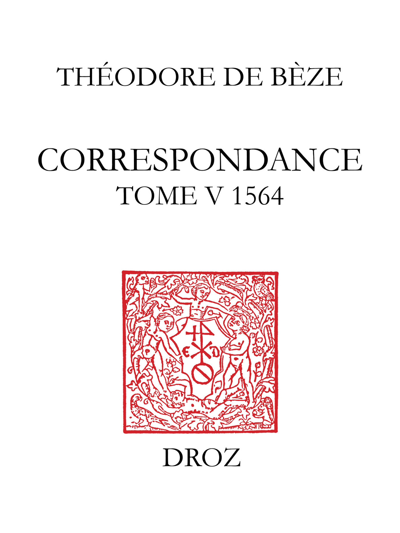 Couverture ebook de Correspondance, de De B Ze Th Odore