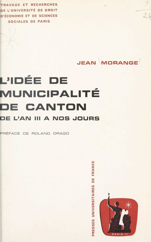 ebook cover of L'idée de municipalité de canton, by Jean Morange