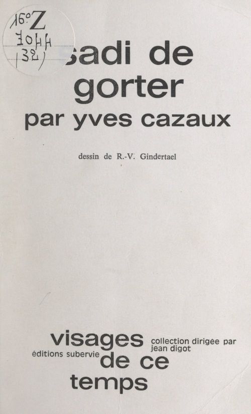 ebook cover of Sadi de Gorter, by Yves Cazaux