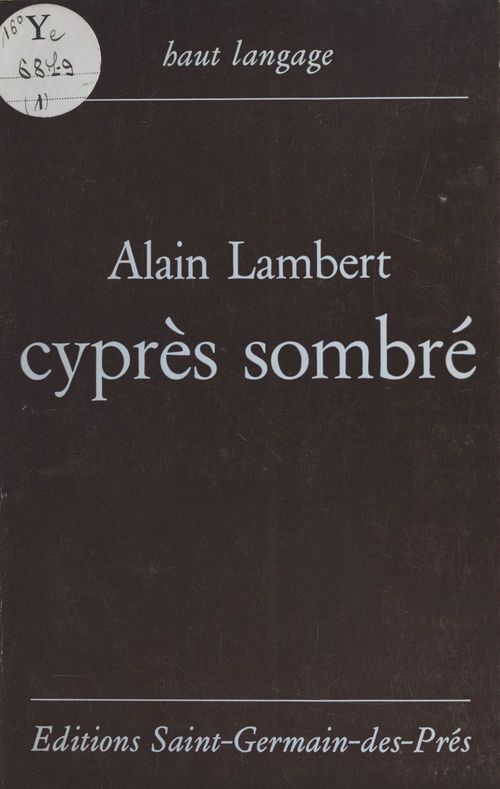 Couverture ebook de Cyprès sombré, de Alain Lambert