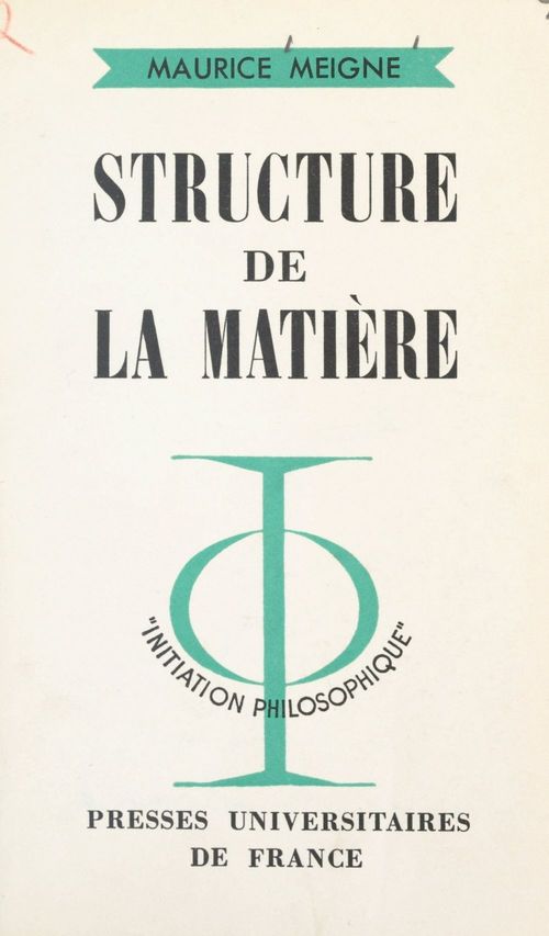 ebook cover of Structure de la matière, by Maurice Meigne