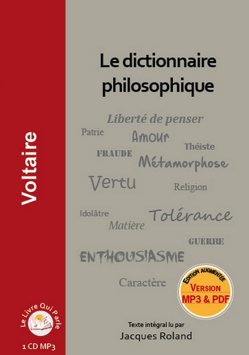 Couverture audiobook de Dictionnaire philosophique, de Jacques Roland, Voltaire