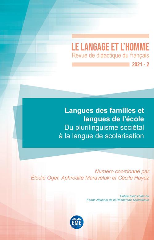 Couverture ebook de Langues des familles et langues de l'école, de Revue Le Langage Et L'Homme