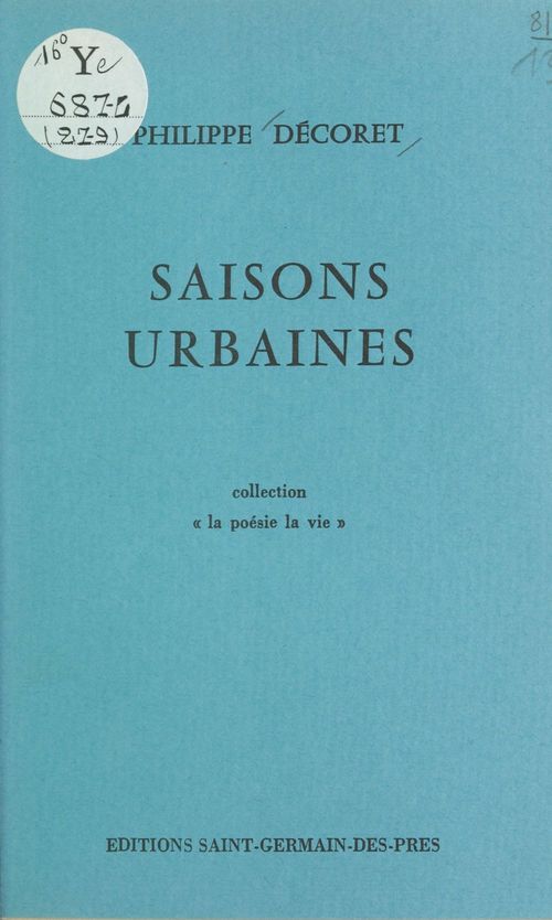 Couverture ebook de Saisons urbaines, de Philippe Decoret