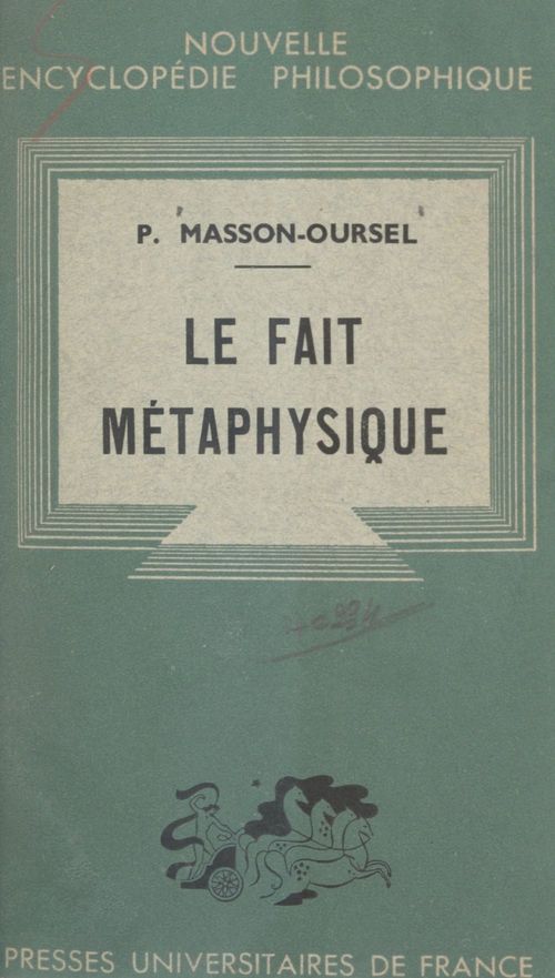 Couverture ebook de Le fait métaphysique, de Paul Masson-Oursel