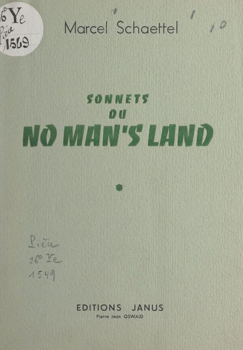 Couverture ebook de Sonnets du no man's land, de Marcel Schaettel