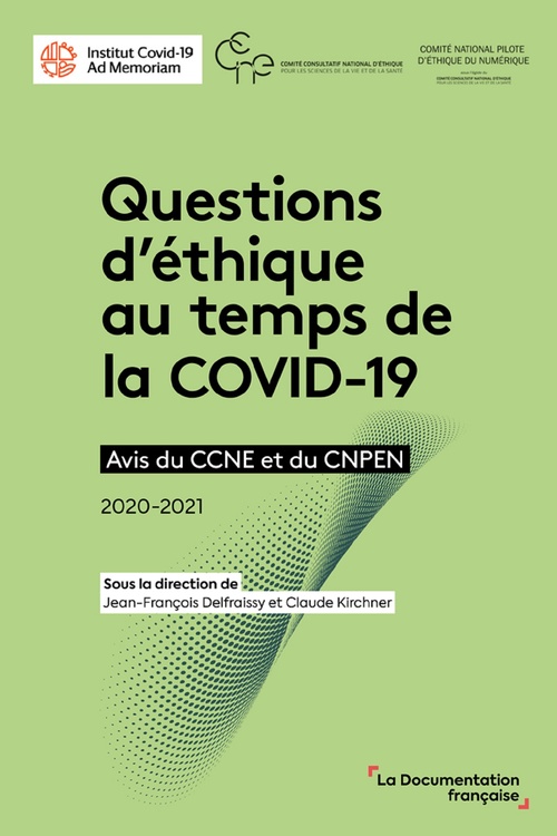 ebook cover of Questions d'éthique au temps de la COVID-19, by Collectif