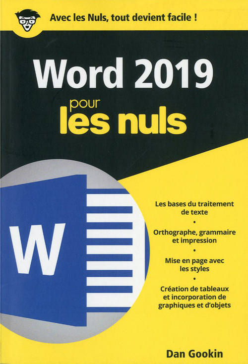 Couverture ebook de Word 2019 Poche Pour les Nuls, de Dan Gookin