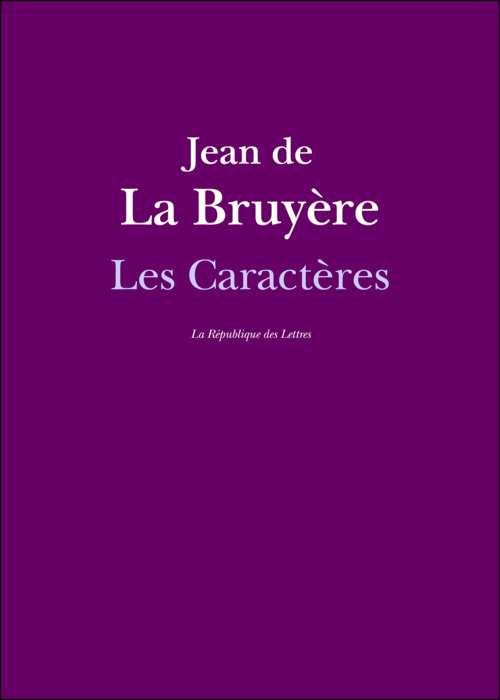 Couverture ebook de Les Caractères, de Jean de La Bruyère