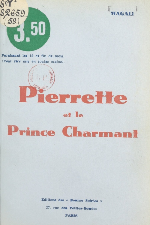 Couverture ebook de Pierrette et le prince charmant, de Magali