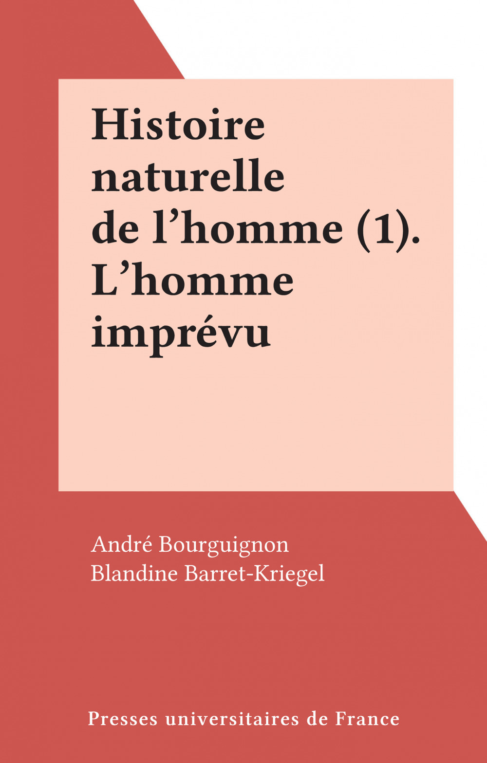 Couverture ebook de Histoire naturelle de l'homme (1), de André Bourguignon