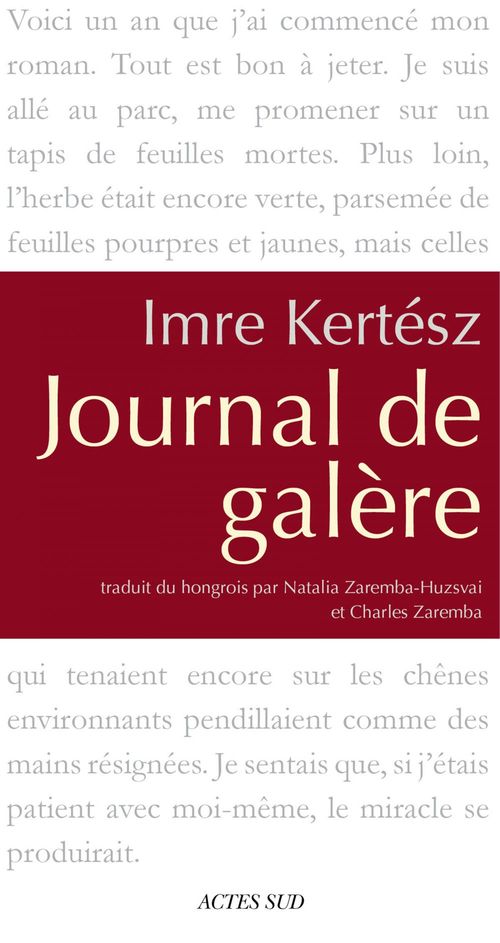 Couverture ebook de Journal de galère, de Imre Kertész