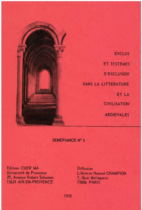 ebook cover of Exclus et systèmes d´exclusion dans la littérature et la civilisation médiévales, by Carole Bercovi-Huard, Noël Coulet, Jean Gautier Dalche, Micheline De Combarieu, Robert Deschaux, Danielle Buschinger