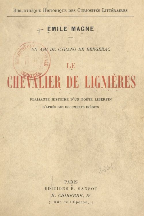 ebook cover of Un ami de Cyrano de Bergerac, le chevalier de Lignières, by Emile Magne