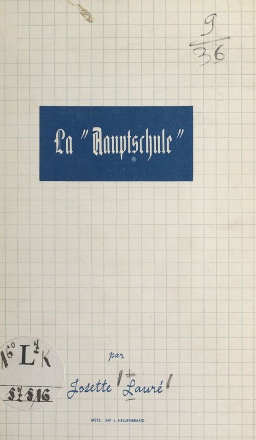 ebook cover of La Hauptschule, by Josette Laure