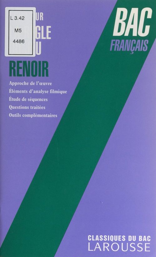 Couverture ebook de Étude sur "La règle du jeu", Jean Renoir, de Frederic De Scitivaux