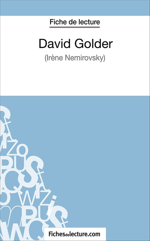 Couverture ebook de David Golder, de Hubert Viteux, Fichesdelecture.Com