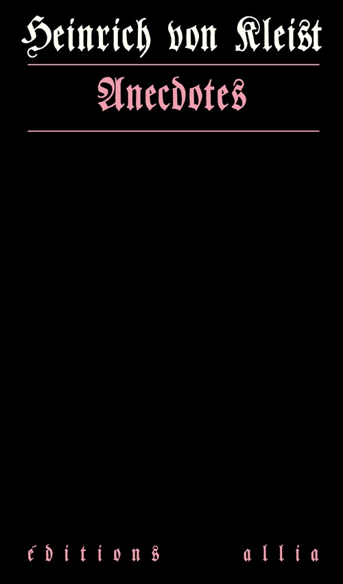ebook cover of Anecdotes, by Heinrich von KLEIST