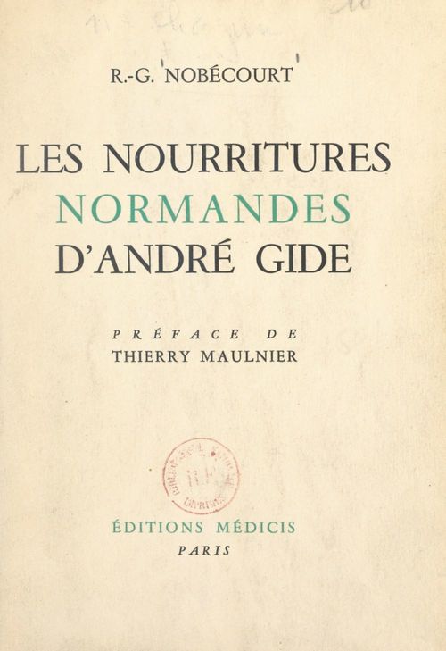 Couverture ebook de Les nourritures normandes d'André Gide, de René-gustave Nobécourt