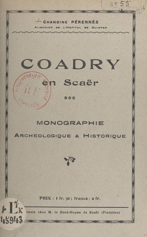 Couverture ebook de Coadry en Scaër, de Henri Perennes