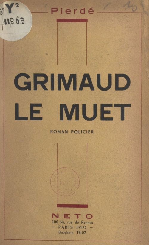 Couverture ebook de Grimaud le muet, de Pierde