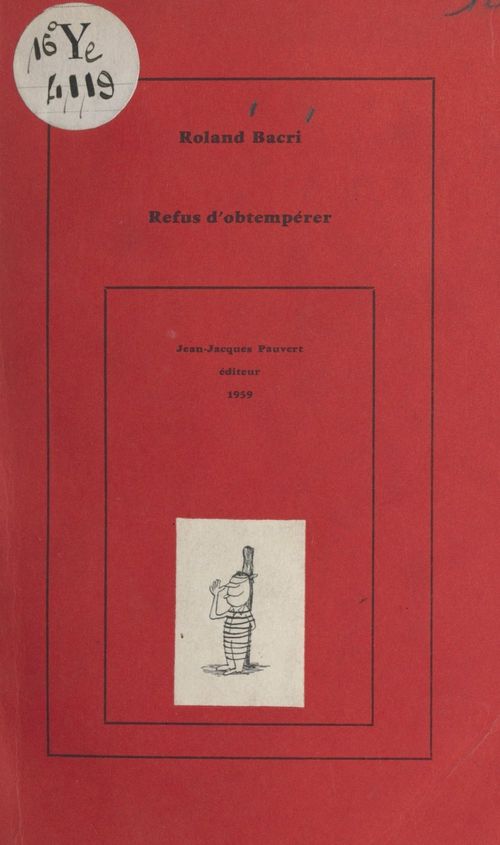 Couverture ebook de Refus d'obtempérer, de Roland Bacri