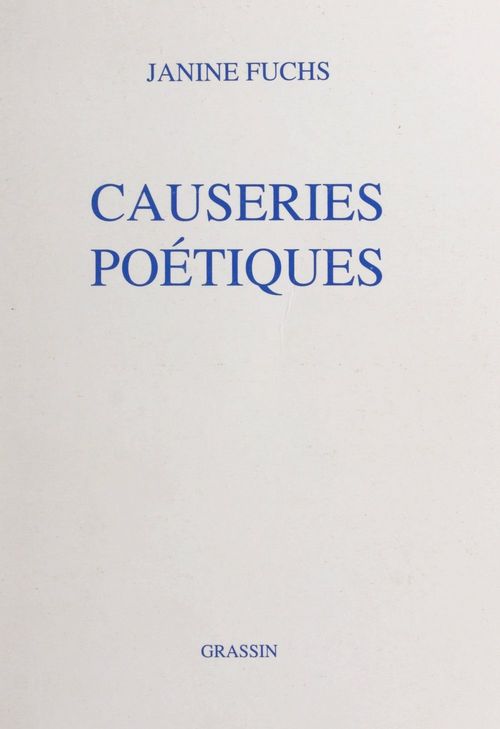 ebook cover of Causeries poétiques, by Janine Fuchs