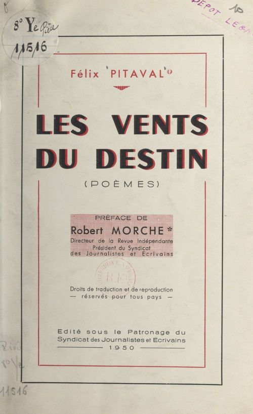 Couverture ebook de Les vents du destin, de Felix Pitaval