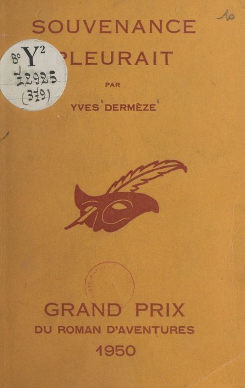 ebook cover of Souvenance pleurait, by Yves Dermeze