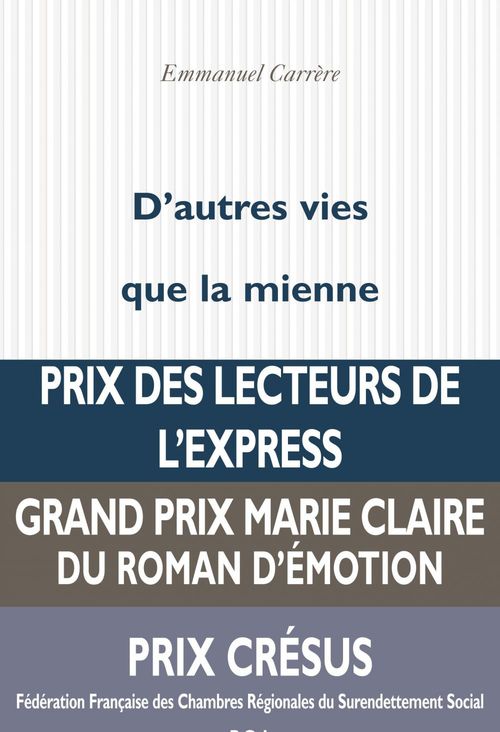 Couverture ebook de D'autres vies que la mienne, de Emmanuel Carrère