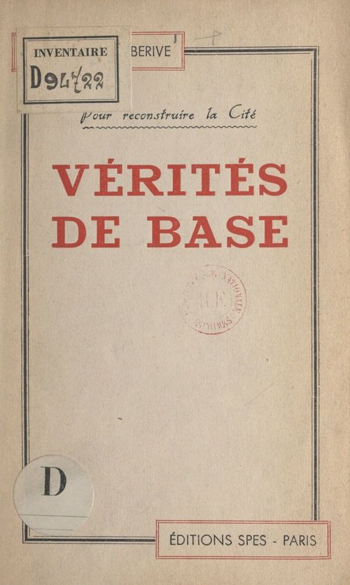 ebook cover of Vérités de base, by Jean de Courberive