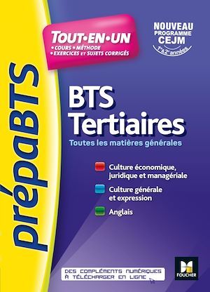 Couverture ebook de PREPABTS - Toutes les matières générales - BTS Tertiaires - Révision et entrainement - FXL, de Olivier Prévost