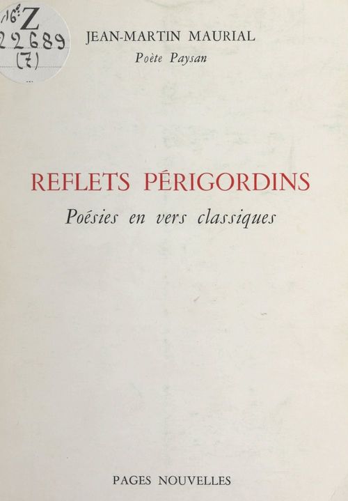 Couverture ebook de Reflets périgordins, de Jean-Martin Maurial
