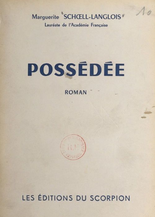 ebook cover of Possédée, by Marguerite Schoell-Langlois