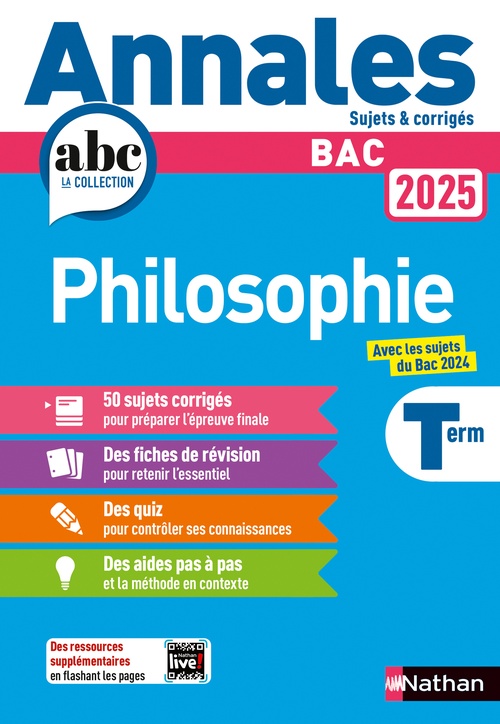 Couverture ebook de Annales Bac Philosophie Term 2025, de Gérard Dorozoi, Denis Vanhoutte
