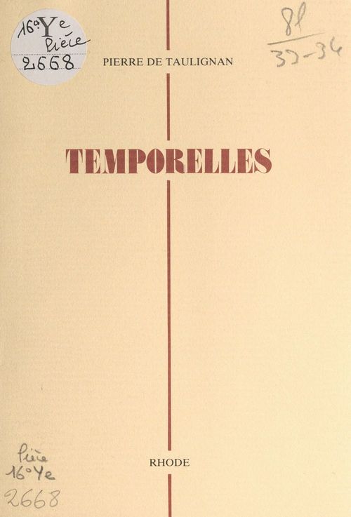Couverture ebook de Temporelles, de Pierre De Taulignan