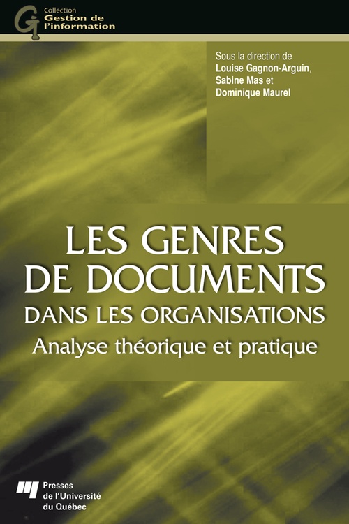 Couverture ebook de Les genres de documents dans les organisations, de Collectif