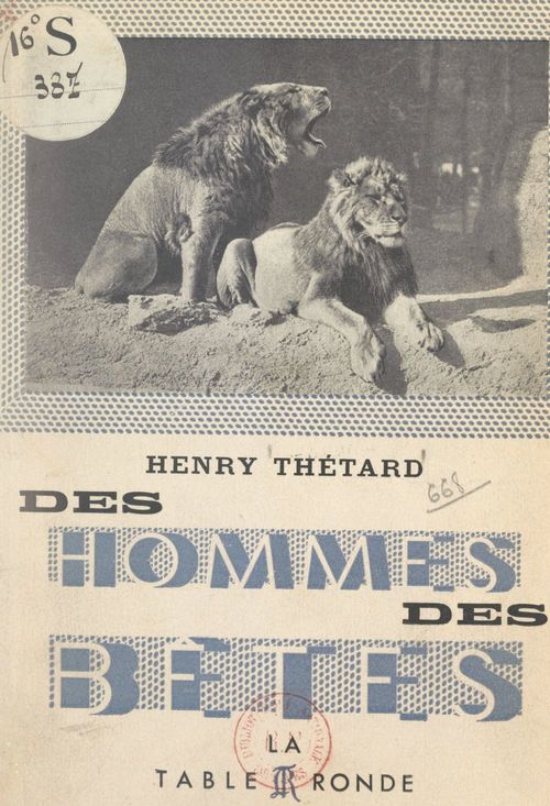 ebook cover of Des hommes des bêtes, by Henry Thetard