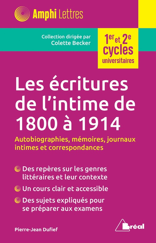 ebook cover of Les écritures de l'intime de 1800 à 1914, by Pierre-Jean Dufief