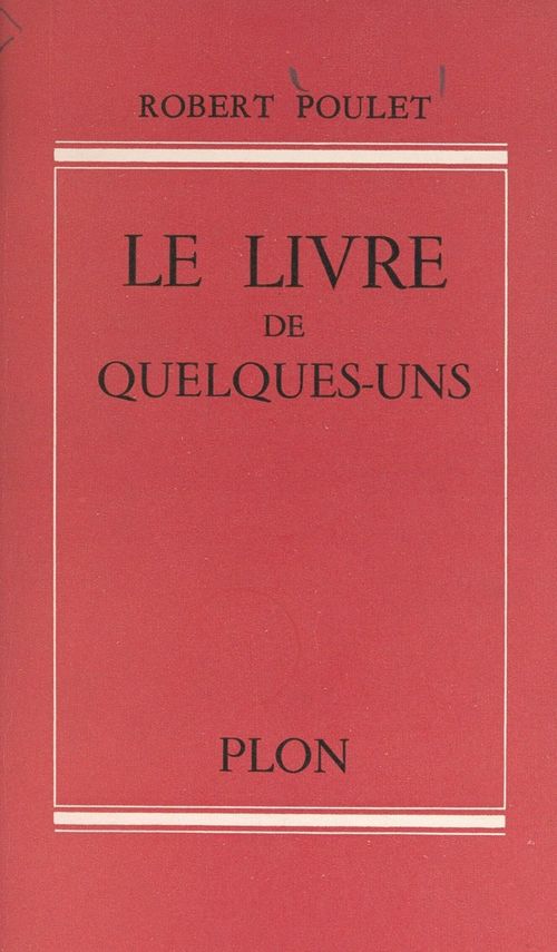 ebook cover of Le livre de quelques-uns, by Robert Poulet