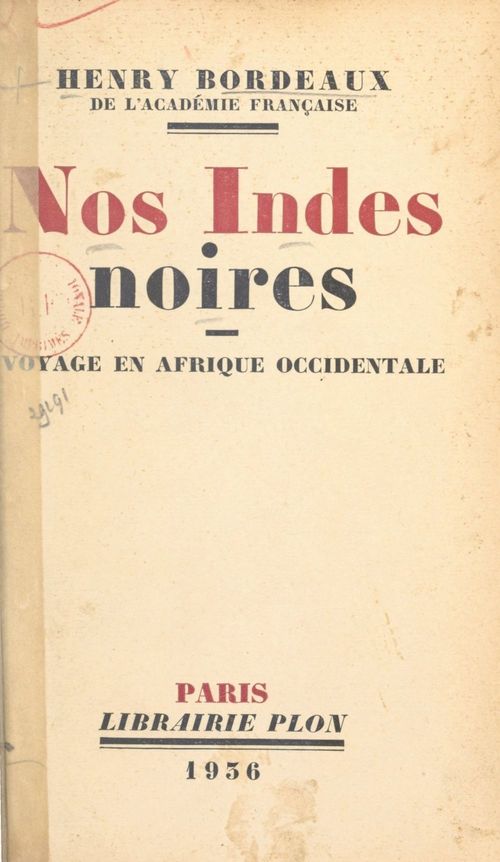 ebook cover of Nos Indes noires, by Henry Bordeaux