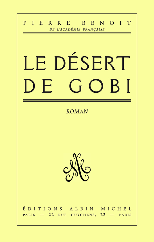 ebook cover of Le Désert de Gobi, by Pierre Benoit