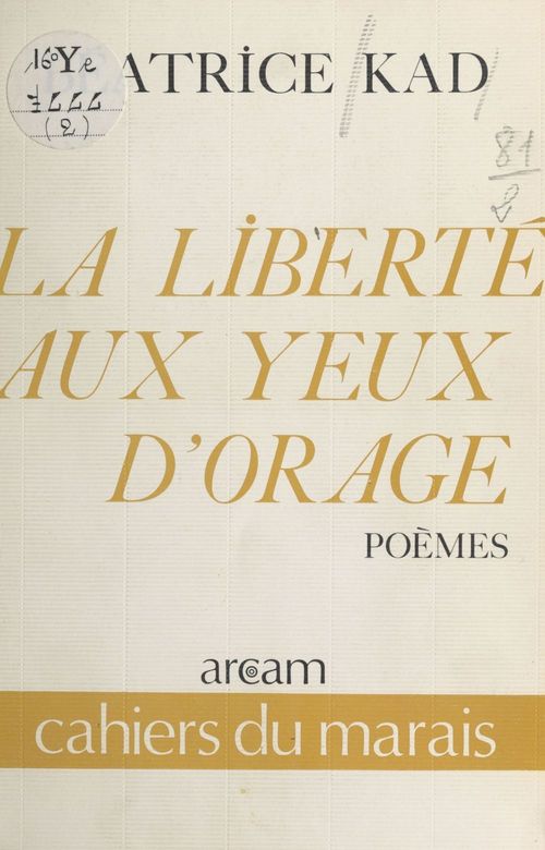 Couverture ebook de La Liberté aux yeux d'orage, de Beatrice Kad