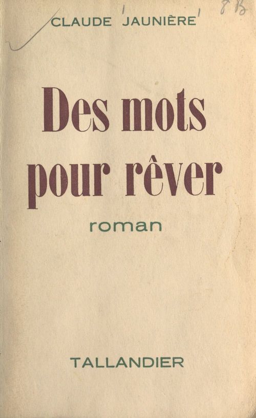 ebook cover of Des mots pour rêver, by Claude Jauniere