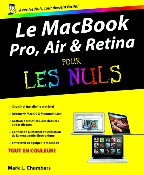 Couverture ebook de MacBook (Pro, Air et Retina) pour les nuls, de Mark L. Chambers