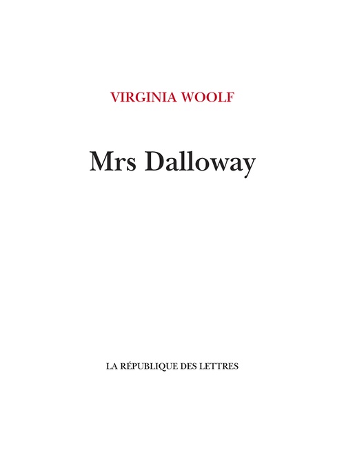 ebook cover of Mrs Dalloway, by Virginia Woolf