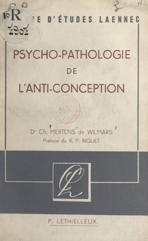 Couverture ebook de Psychopathologie de l'anti-conception, de Charles Mertens De Wilmars