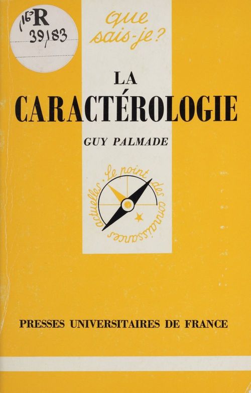 ebook cover of La Caractérologie, by Guy Palmade
