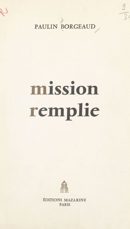 ebook cover of Mission remplie, by Paulin Borgeaud